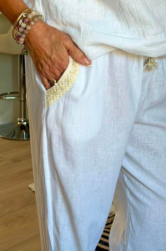 Linen Mix Shiny Pant
