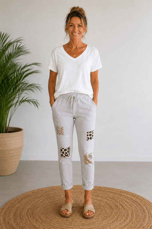 Leopard Patch Stretchy Pant