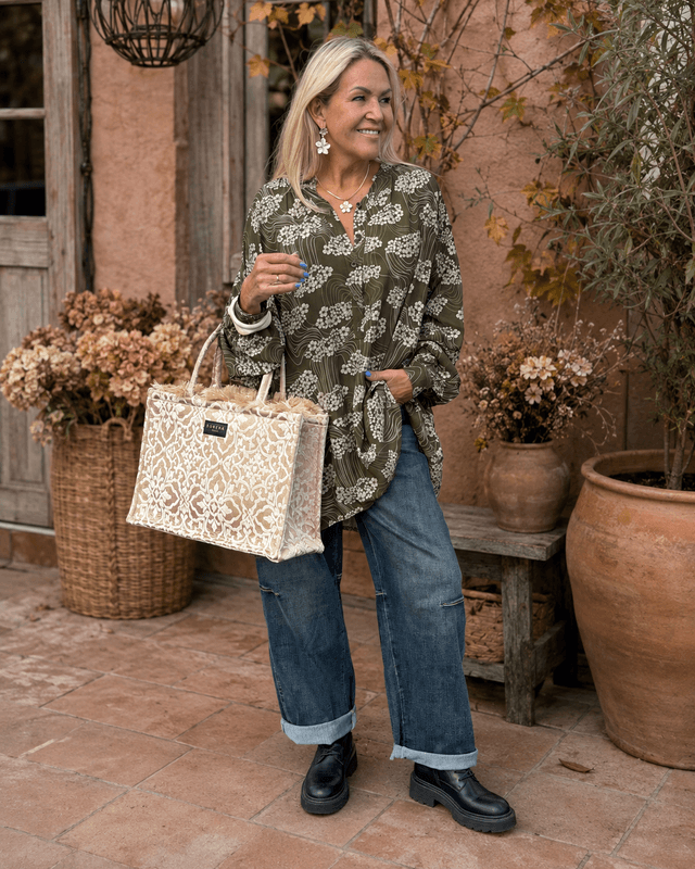 Autumn Flower Oversized Blouse
