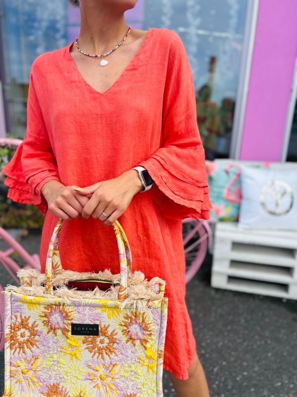 Ruffle Linen Dress