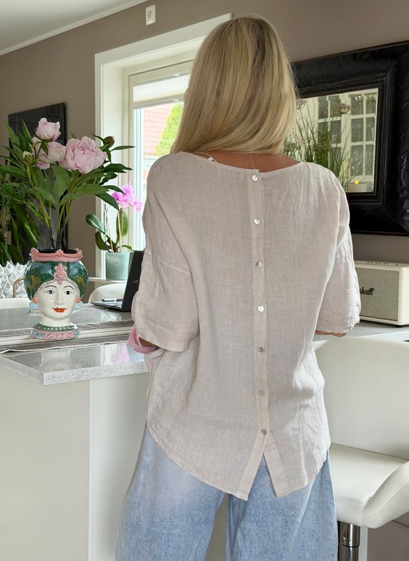 Button Linen Blouse 