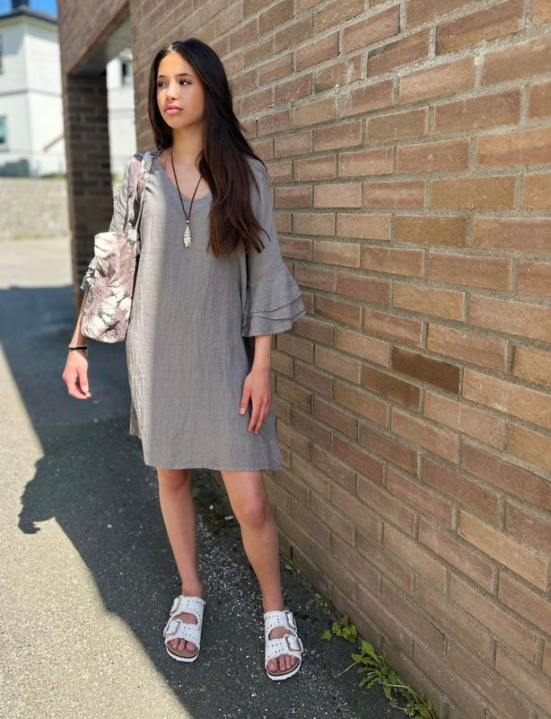 Ruffle Linen Dress