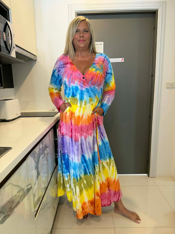 Tie Dye Wrap Dress