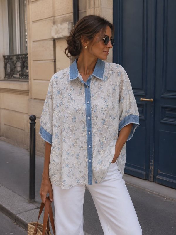 Flower Oversized Shirt Qnuz