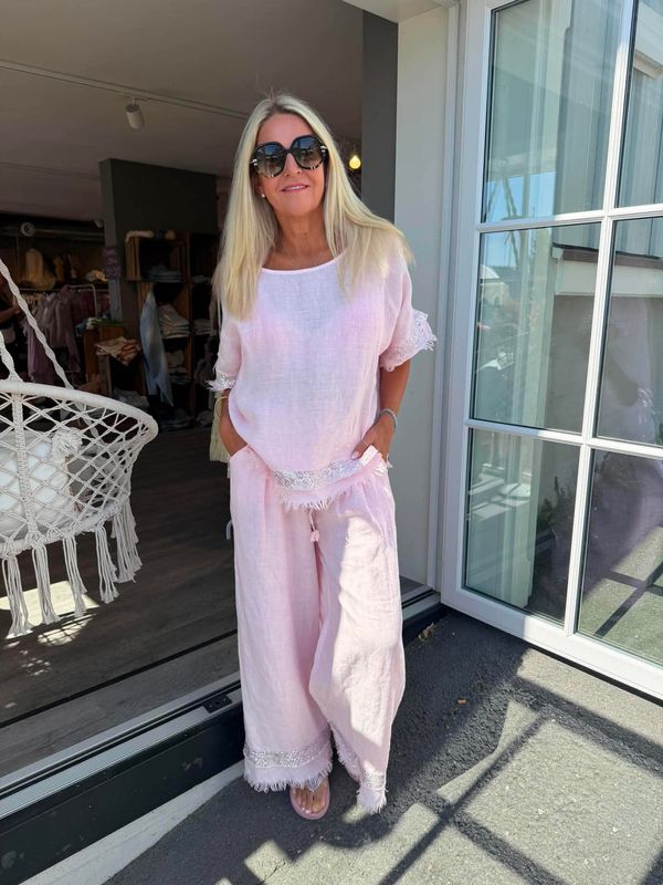 (Forhåndssalg) Exclusive Linen Set Pink