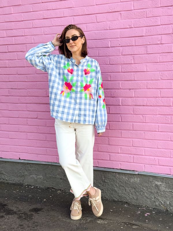 Boheme Checkered Blouse Qnuz