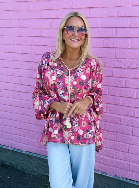 Skully Flower Blouse