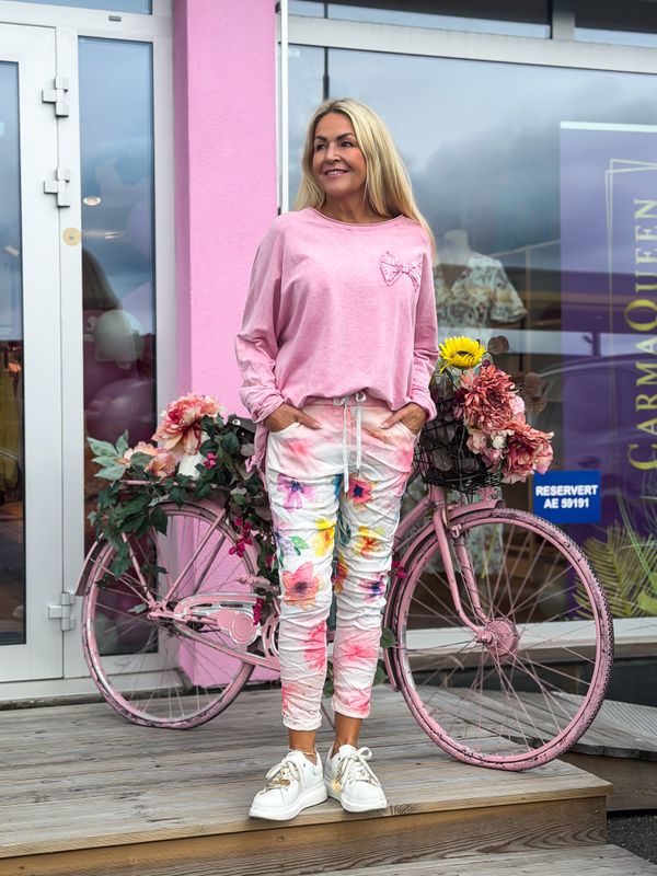Shiny Flower Stretchy Pant