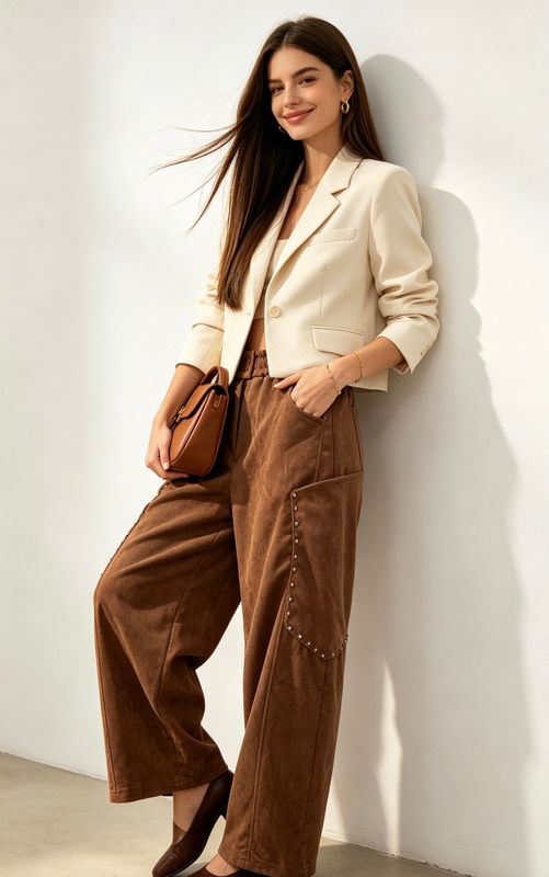 Suede Stud Pant