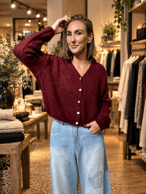 Bordeaux Short Cardigan