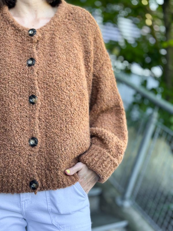 Button Bouclé Cardigan