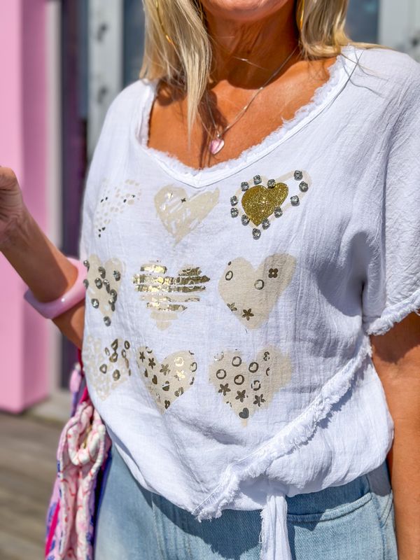 Linen Heart Top