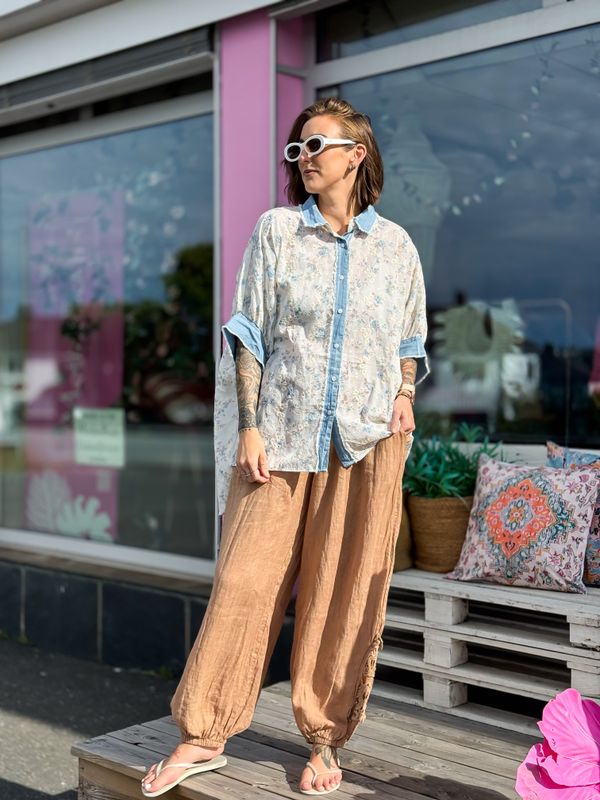 Flower Oversized Shirt Qnuz
