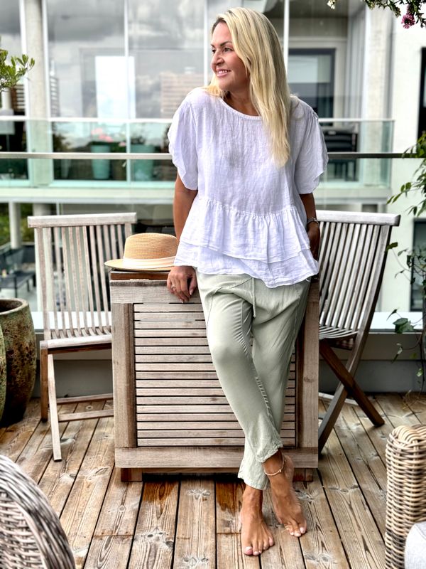 Linen Mix Baggy Pant