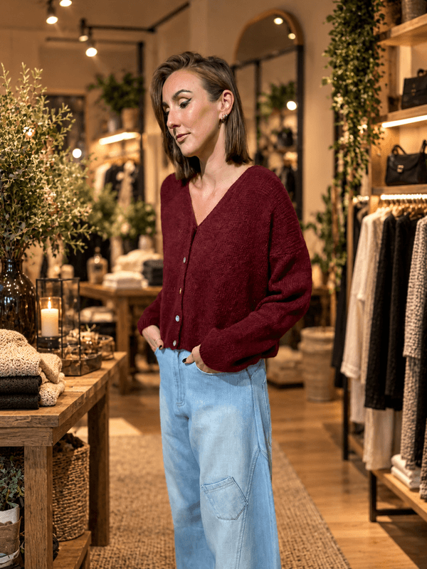 Bordeaux Short Cardigan