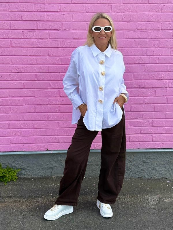 Brownie Loose Barrel Jeans