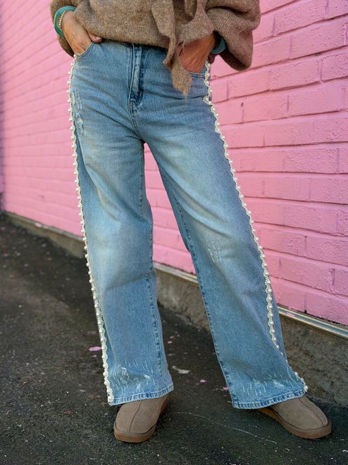Hovedbilde Jeans w/ Ribbon & Pearls Qnuz