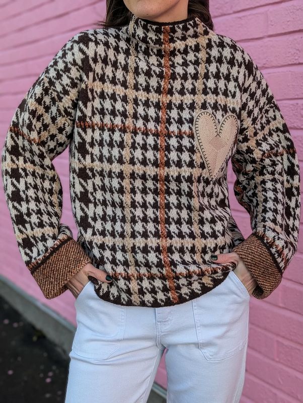 Pepita Pattern Sweater