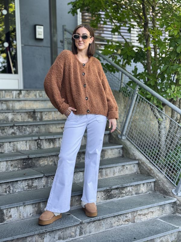 Button Bouclé Cardigan
