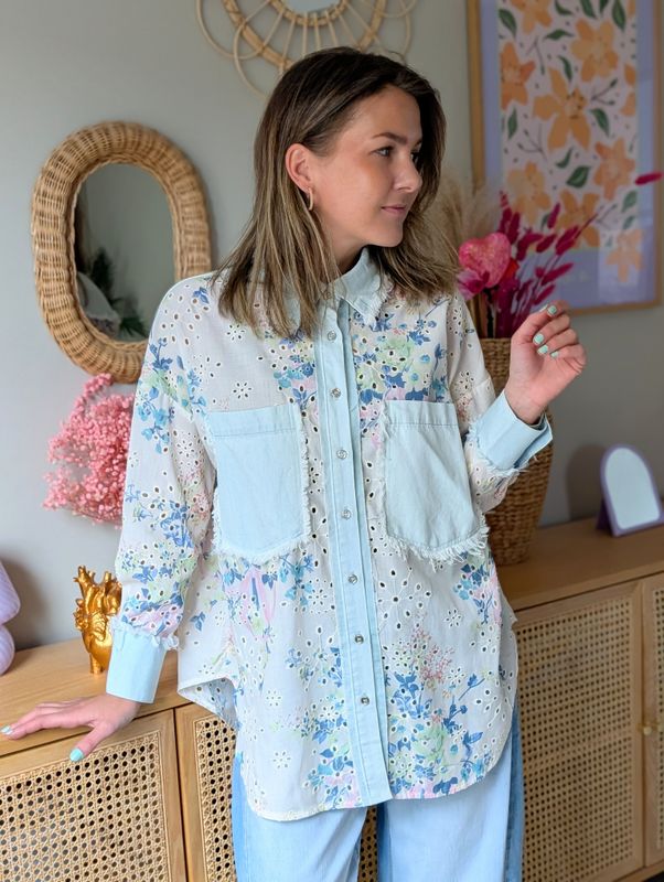 Flower Denim Shirt