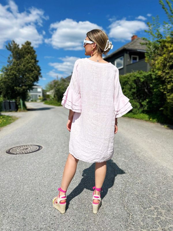 Ruffle Linen Dress