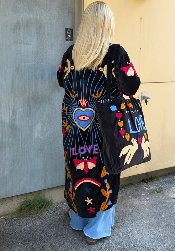 Suzani Velvet Long Kimono Qnuz