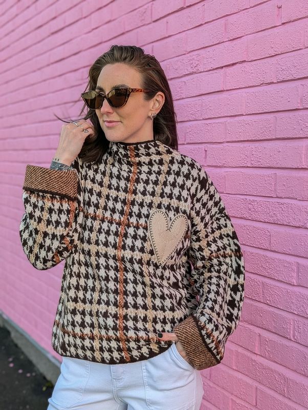 Pepita Pattern Sweater