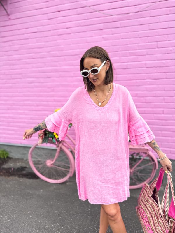 Ruffle Linen Dress