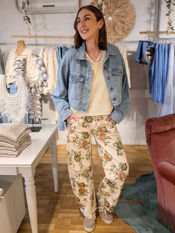 Flower Barrel Jeans