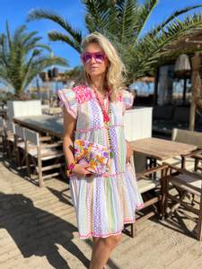 Place du Soleil | Green Rosa Flower Dress | Green Multi