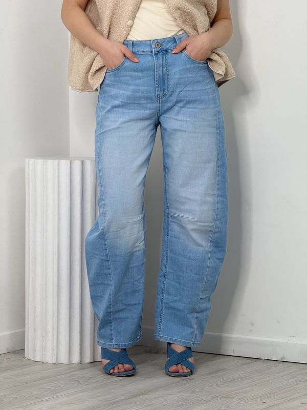 Light Denim Barrel Jeans